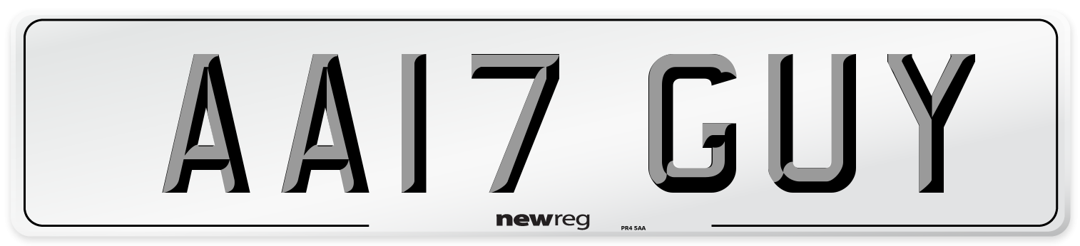 AA17 GUY Number Plate from New Reg